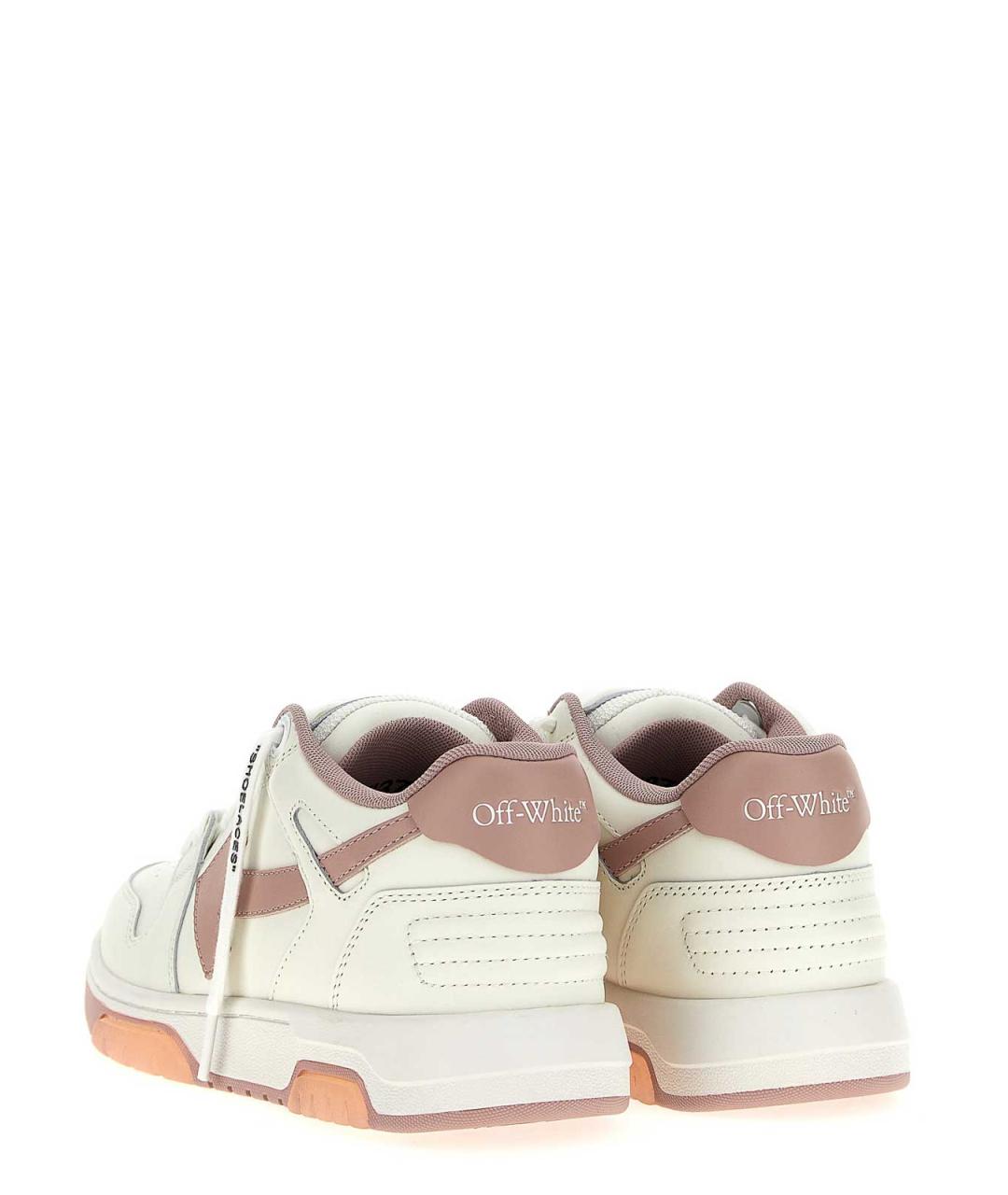 OFF-WHITE Бежевые кожаные кроссовки, фото 4