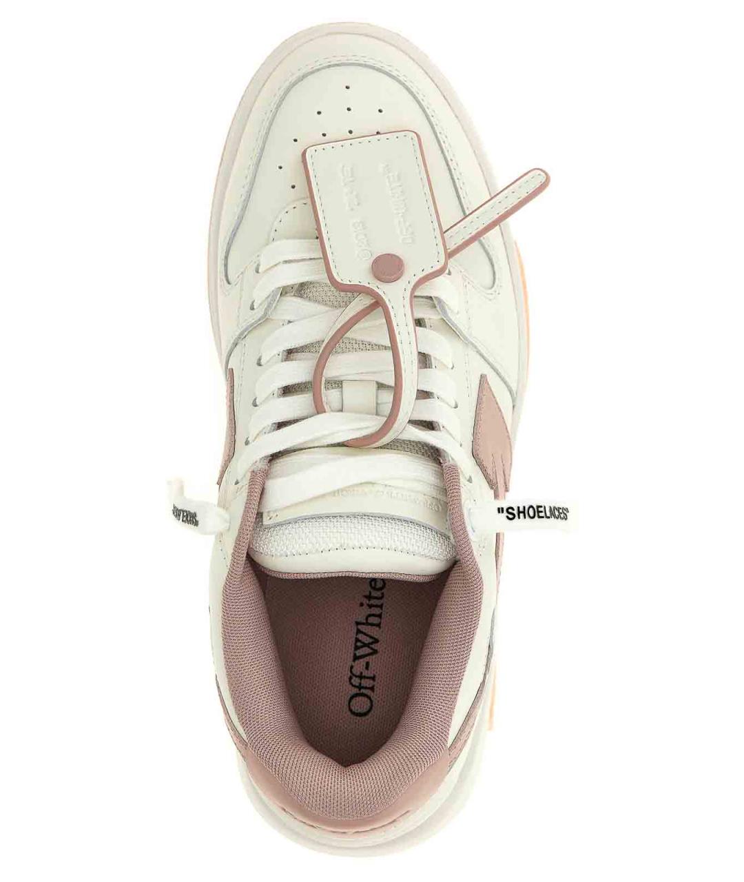 OFF-WHITE Бежевые кожаные кроссовки, фото 5