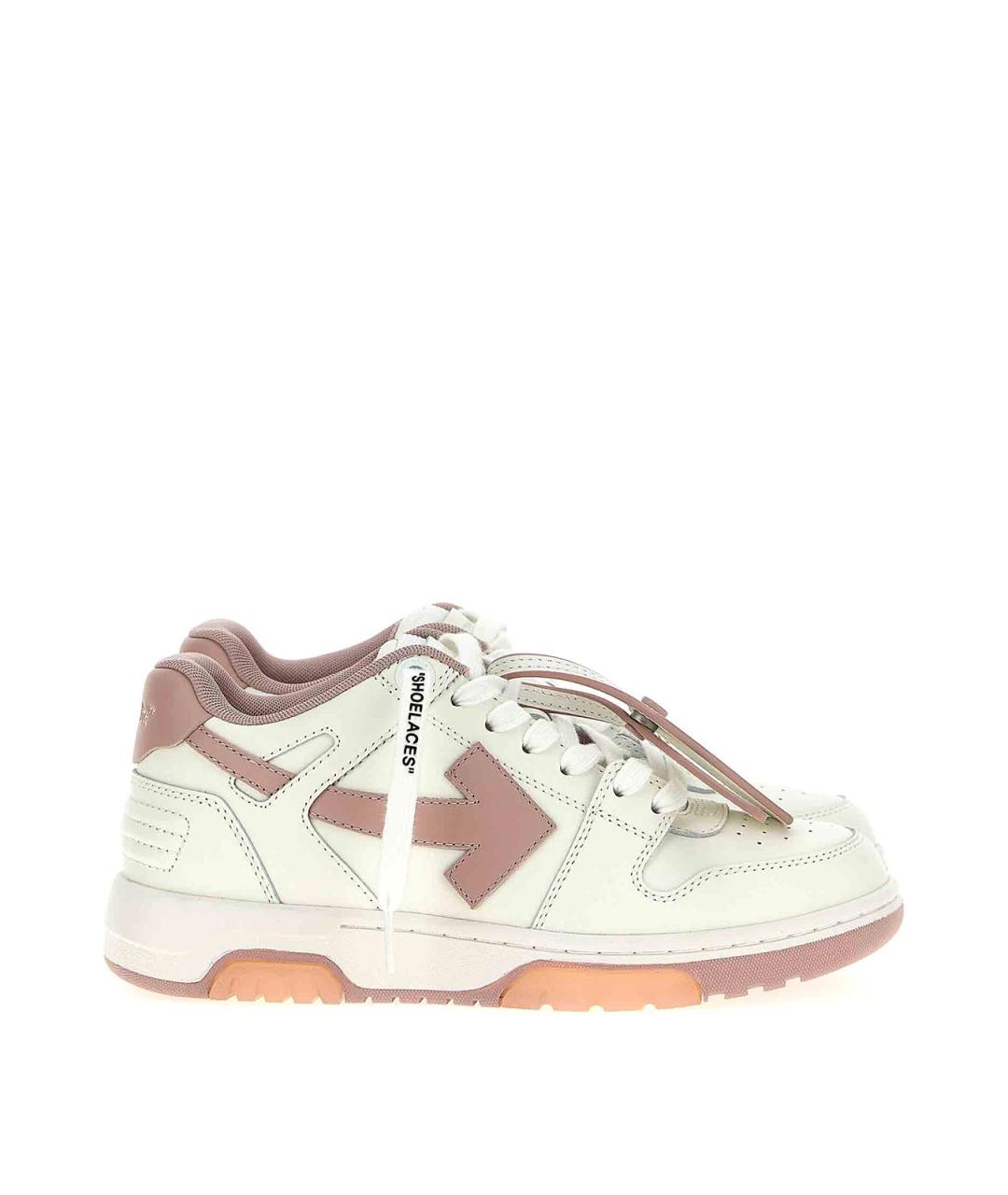 OFF-WHITE Бежевые кожаные кроссовки, фото 1