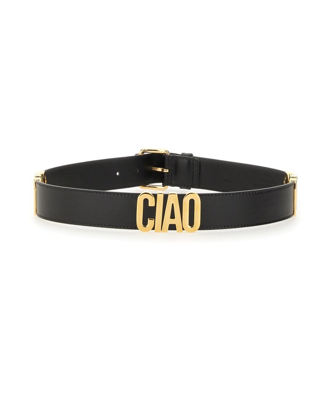 MOSCHINO Черный кожаный ремень, фото 1