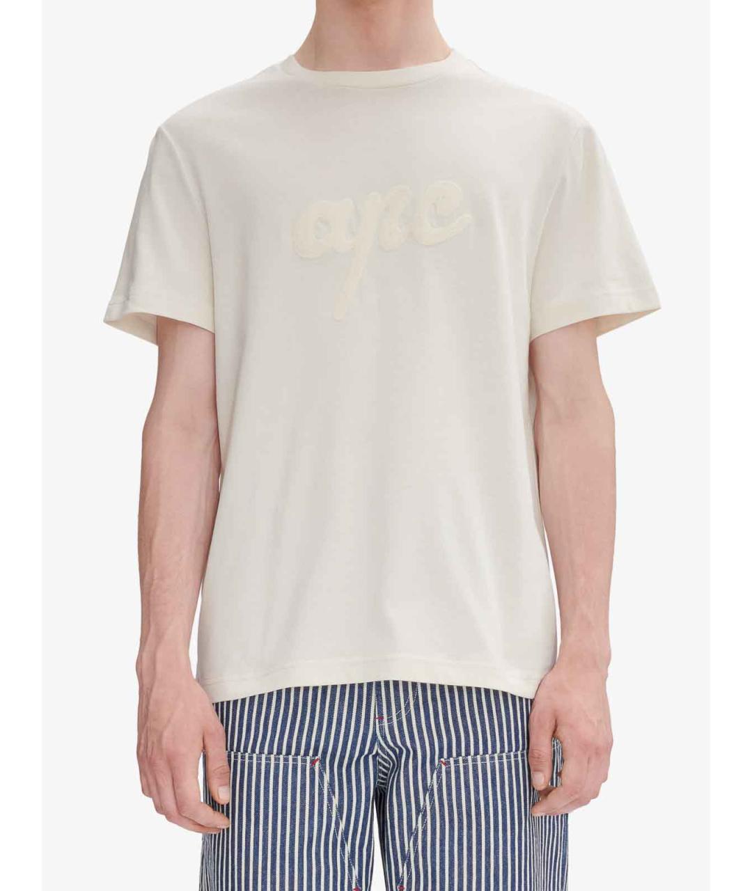 A.P.C. Бежевая хлопковая футболка, фото 4
