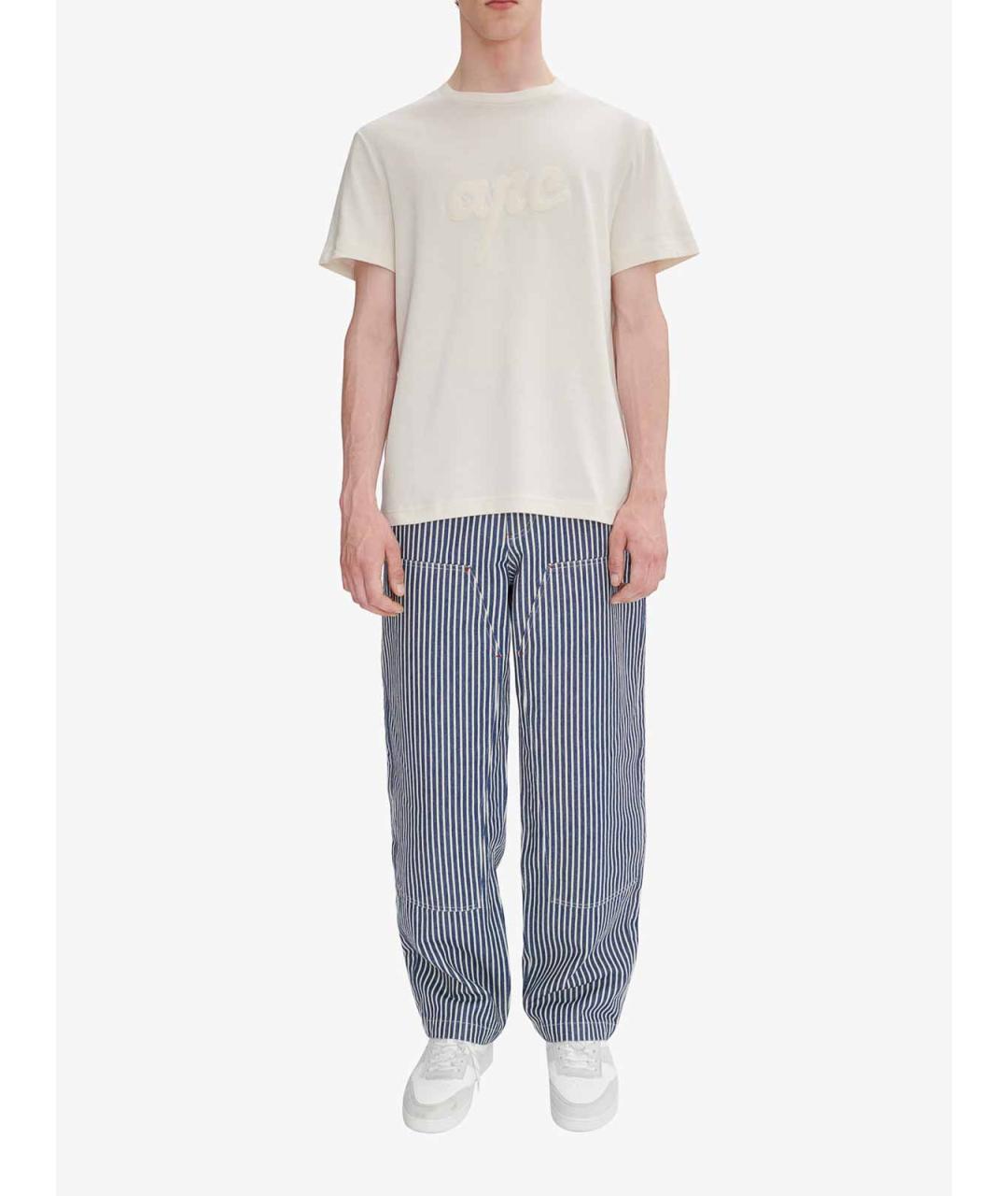 A.P.C. Бежевая хлопковая футболка, фото 2