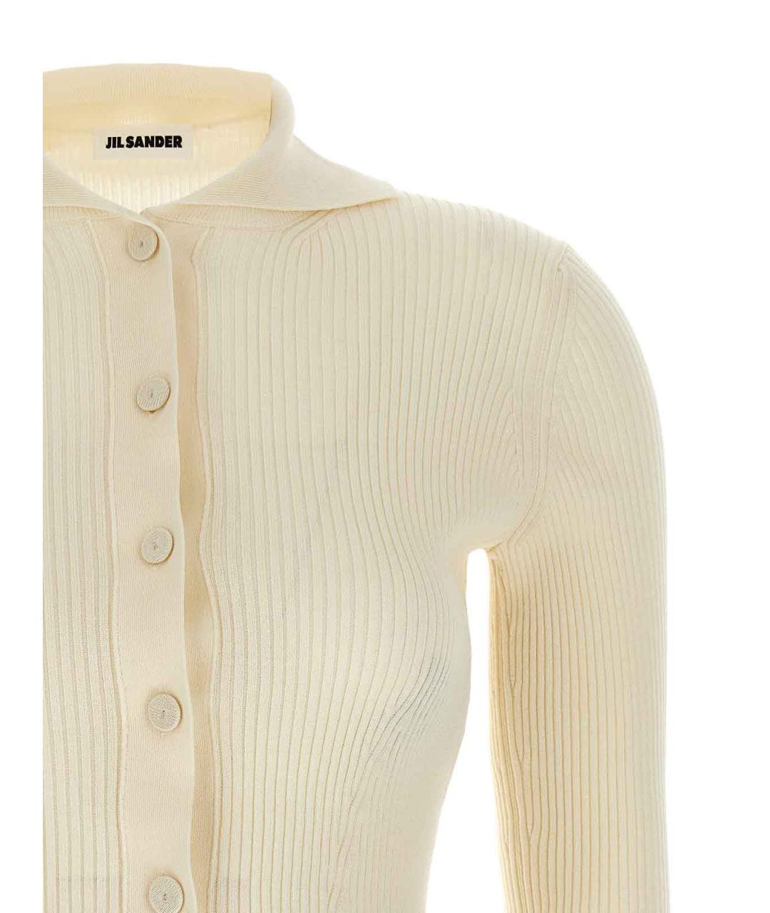 JIL SANDER Бежевый шерстяной кардиган, фото 3