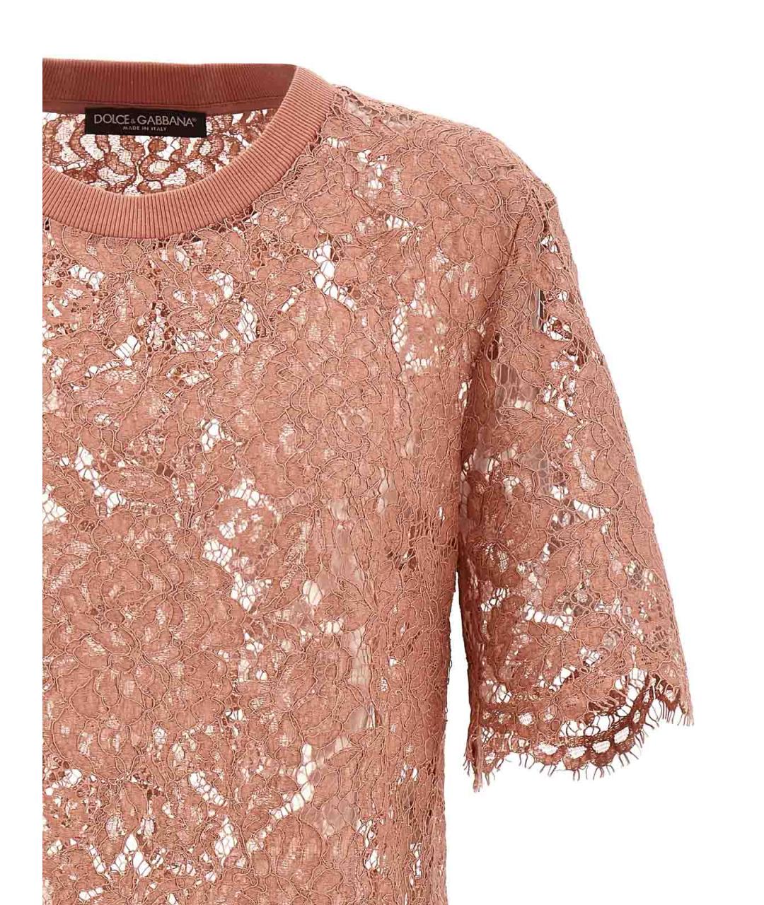 DOLCE&GABBANA Бежевая вискозная футболка, фото 3