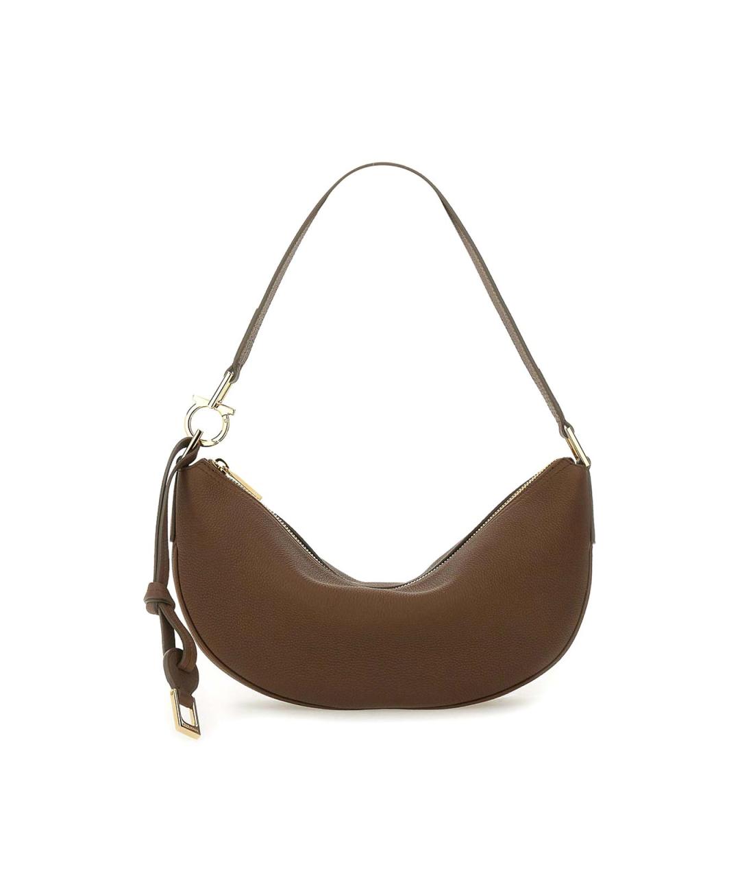 FERRAGAMO Коричневая кожаная сумка через плечо, фото 1