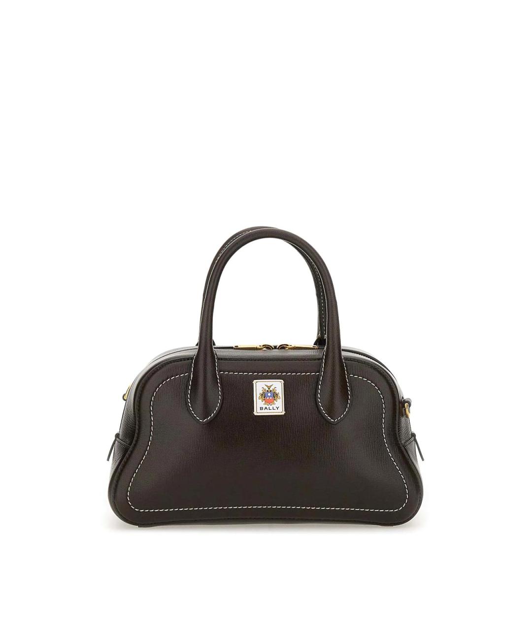 BALLY Коричневая кожаная сумка с короткими ручками, фото 1