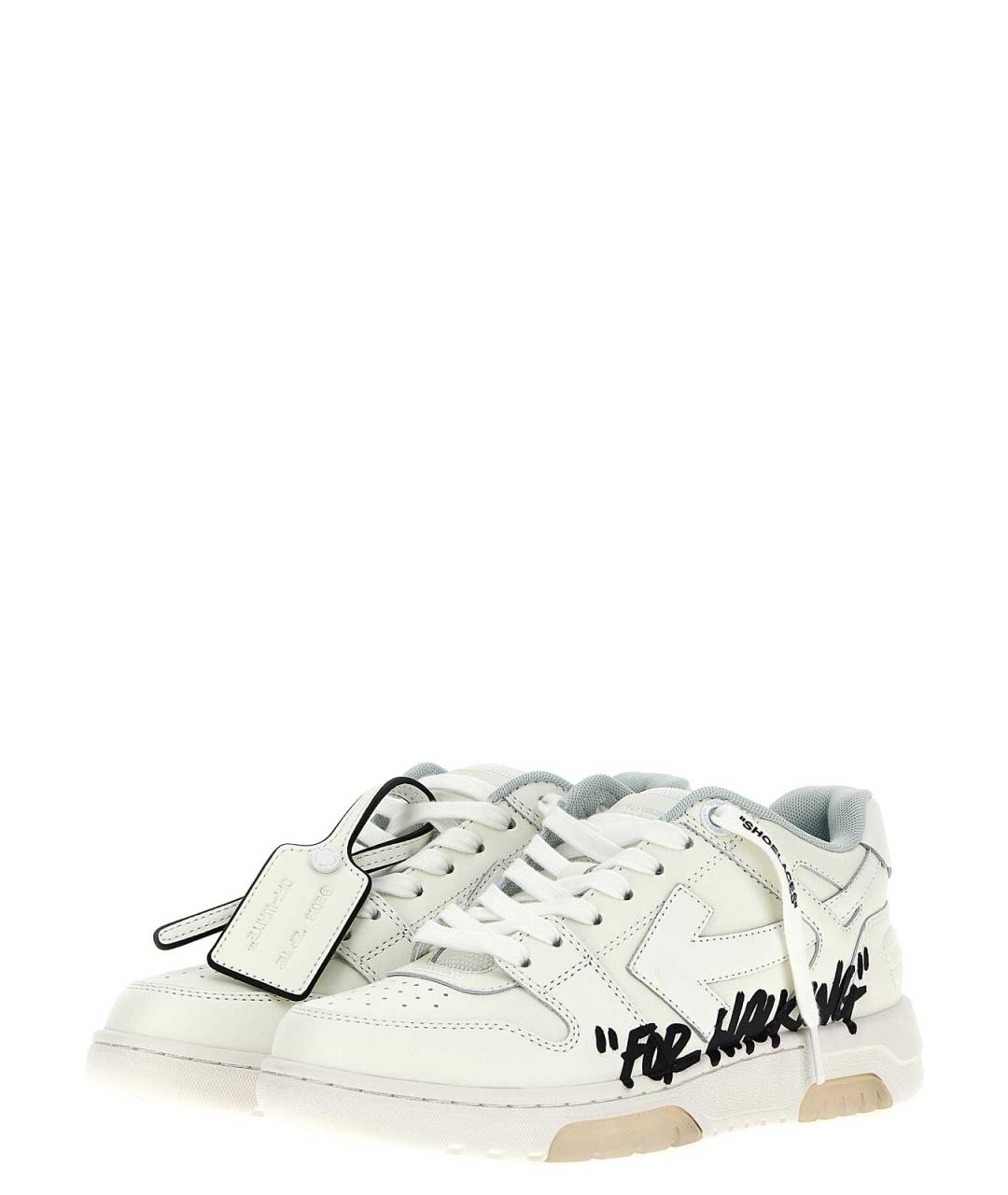 OFF-WHITE Белые кожаные кроссовки, фото 2
