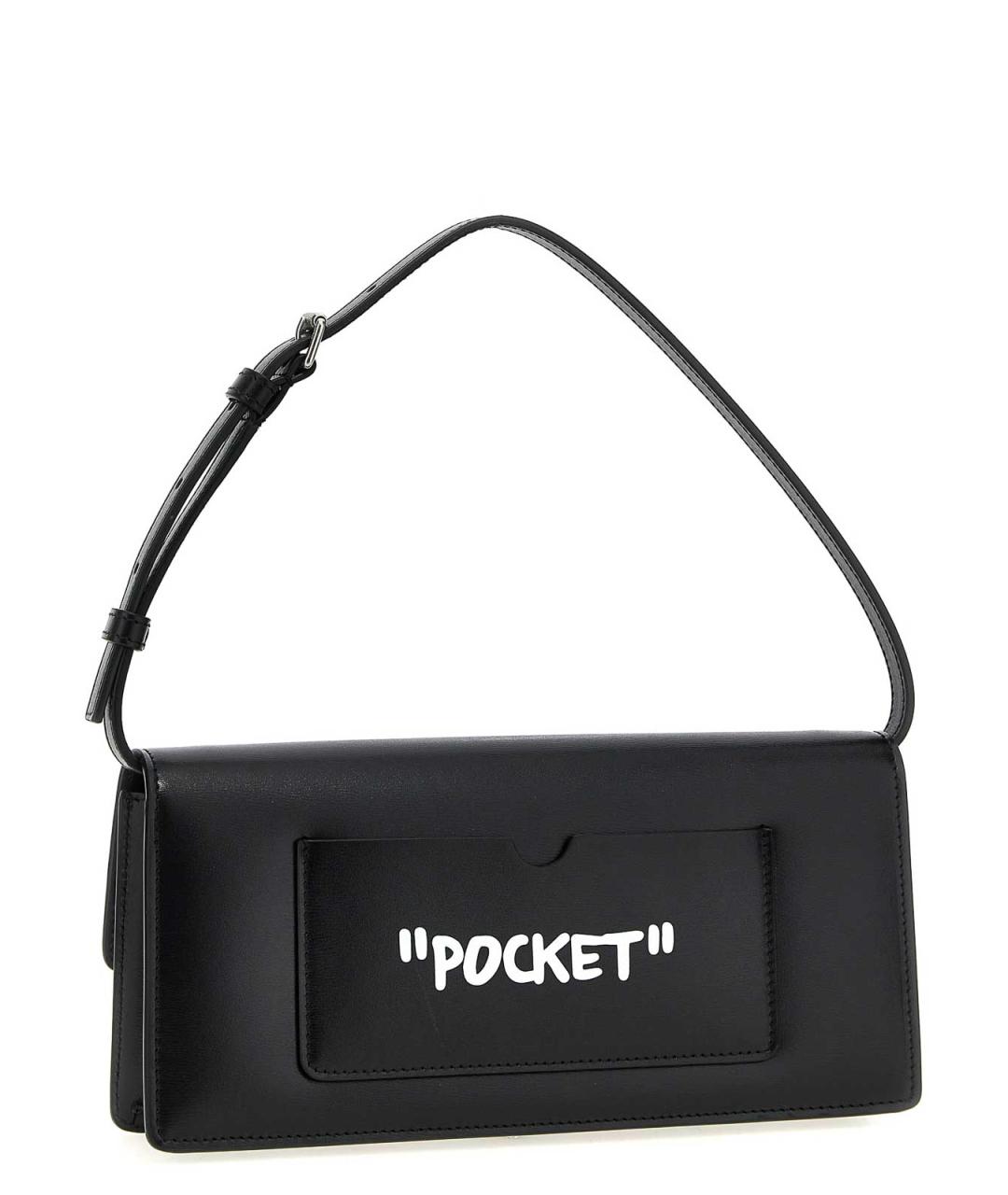OFF-WHITE Черная кожаная сумка через плечо, фото 2