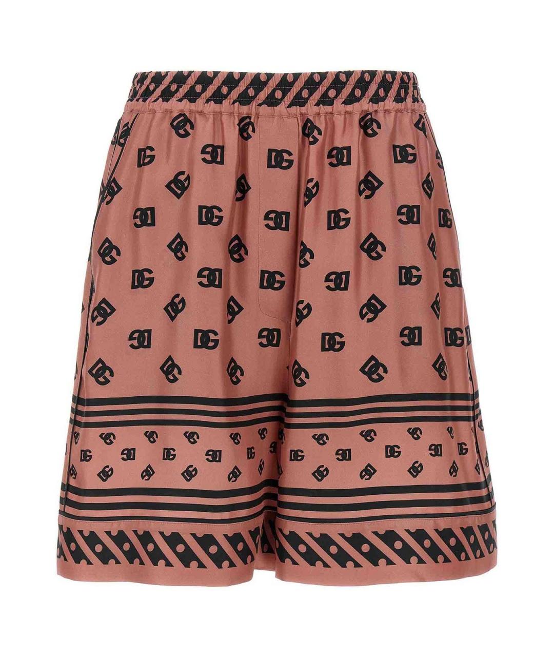 DOLCE&GABBANA Розовые шелковые шорты, фото 1