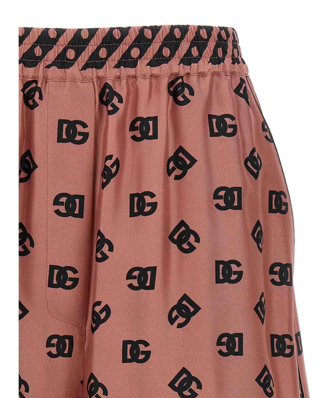 DOLCE&GABBANA Розовые шелковые шорты, фото 3