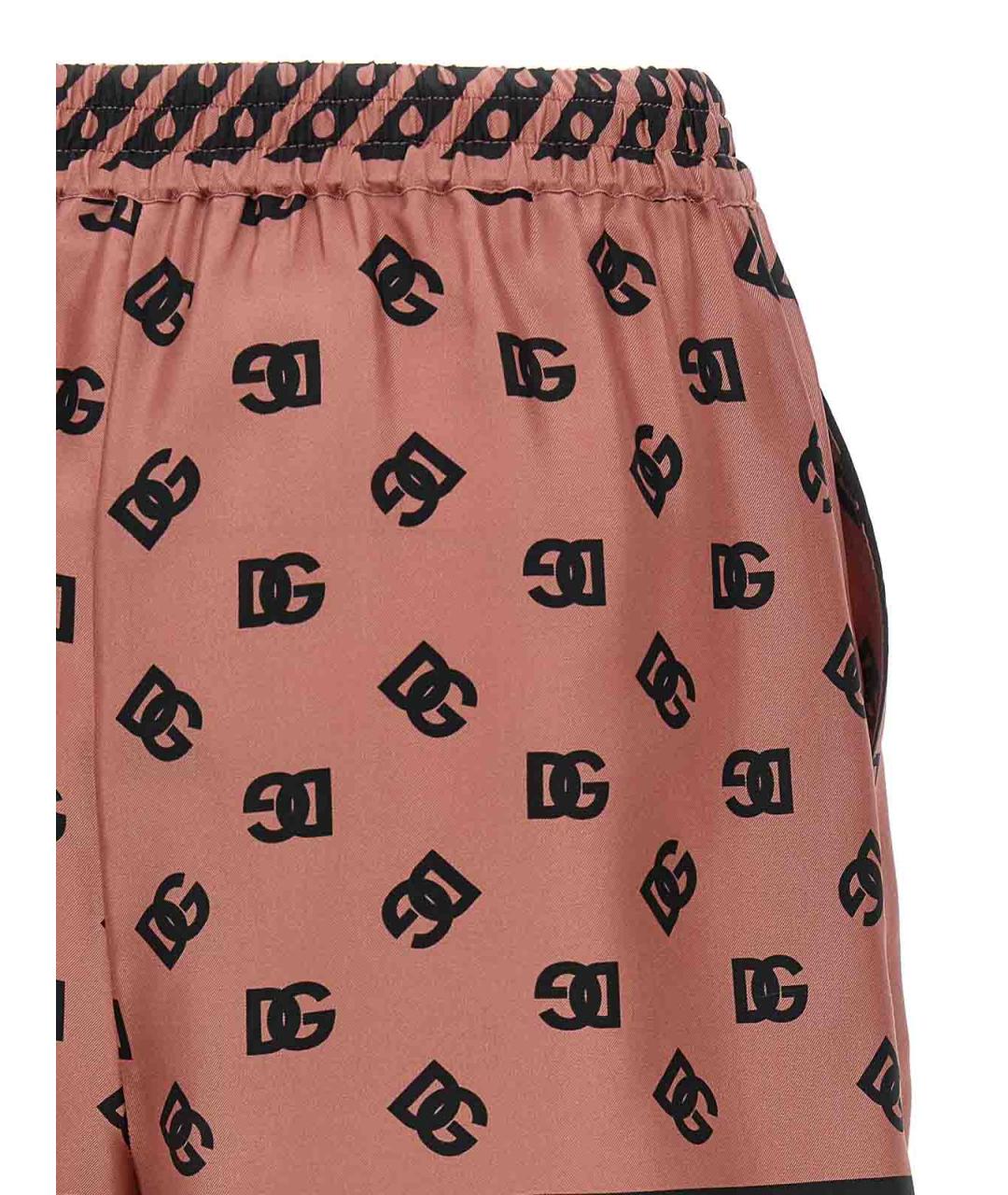 DOLCE&GABBANA Розовые шелковые шорты, фото 4