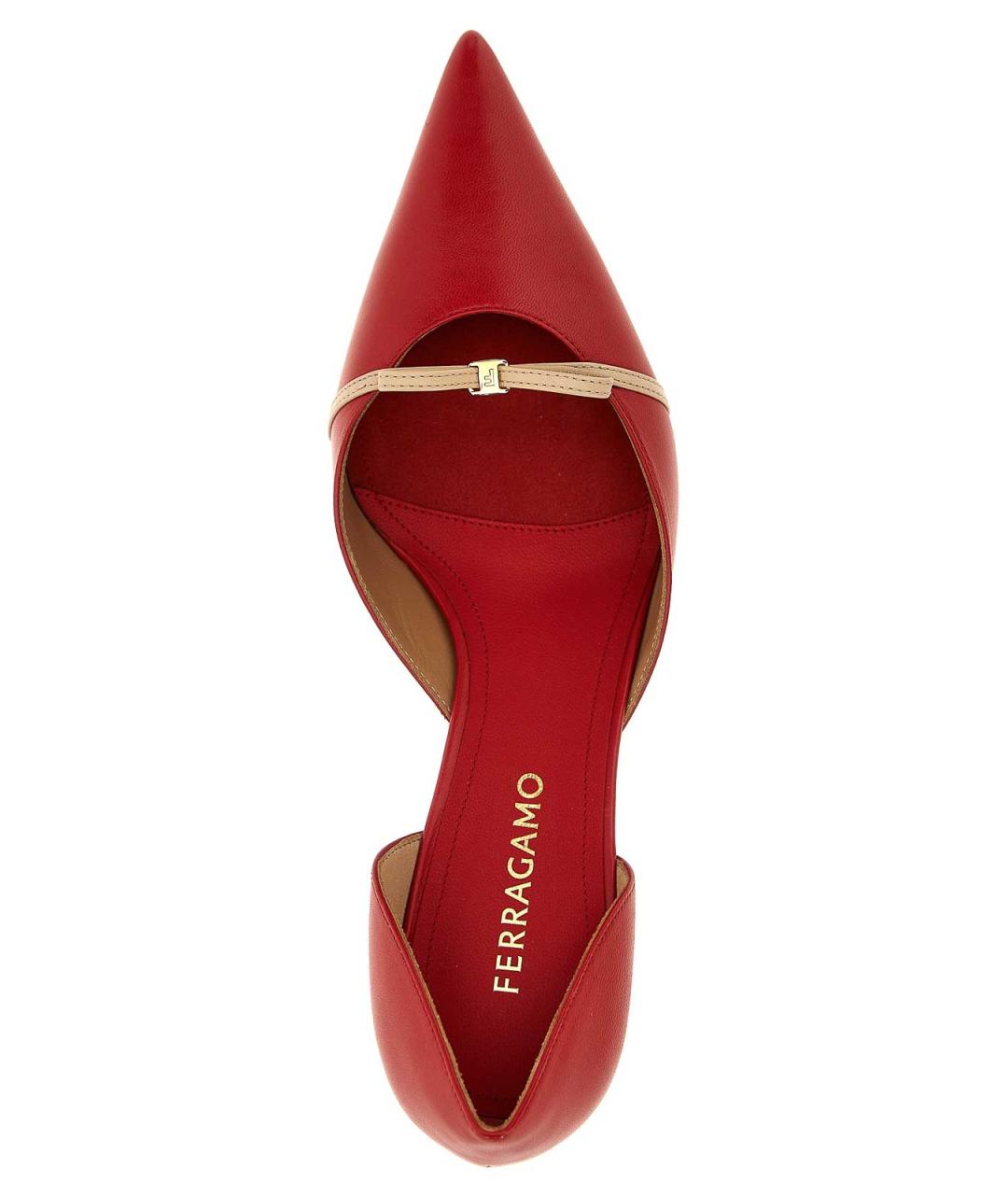 FERRAGAMO Красные кожаные туфли, фото 4