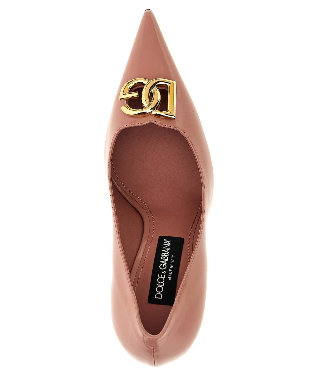 DOLCE&GABBANA Бежевые туфли из лакированной кожи, фото 4