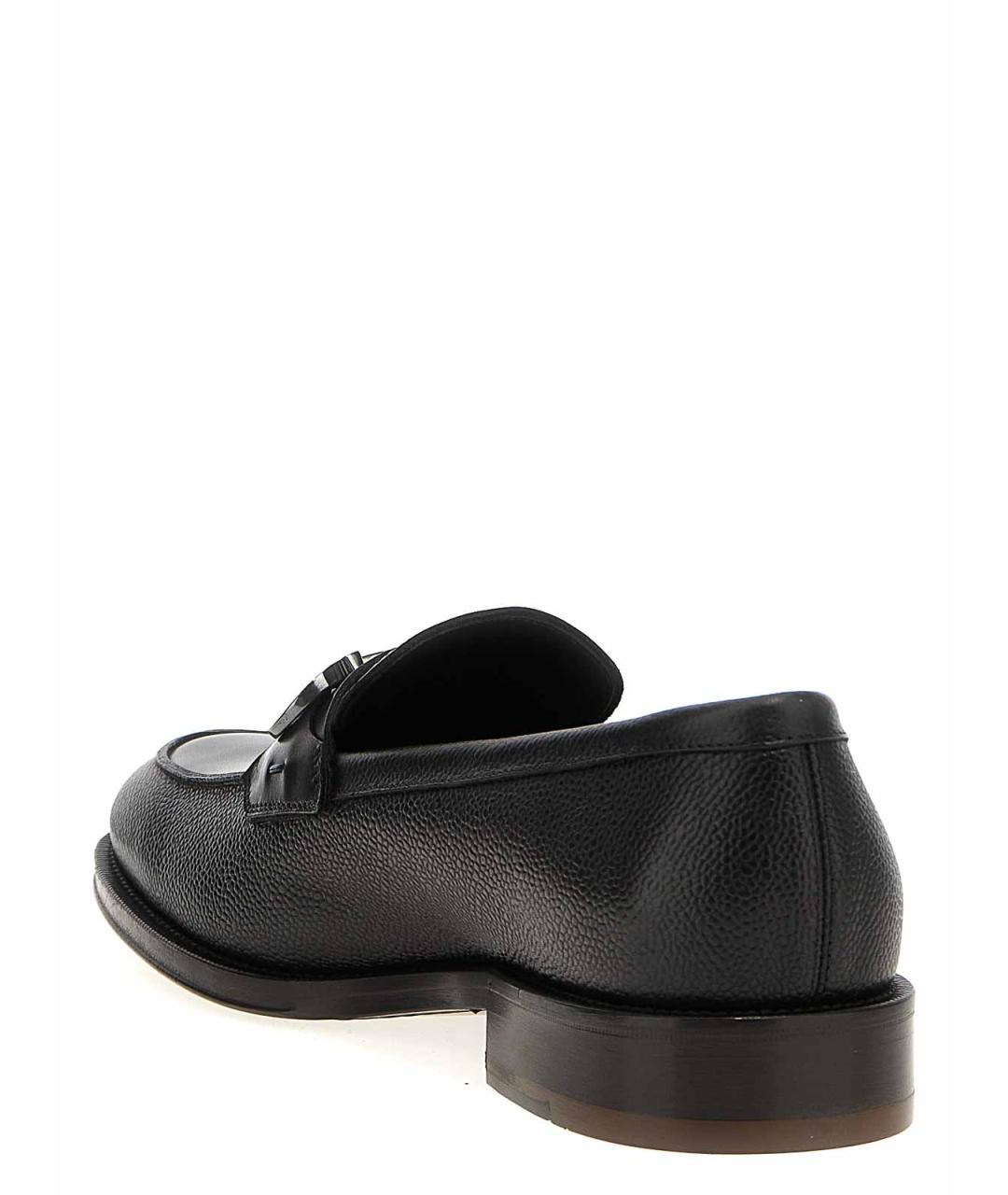 FERRAGAMO Черные кожаные лоферы, фото 3