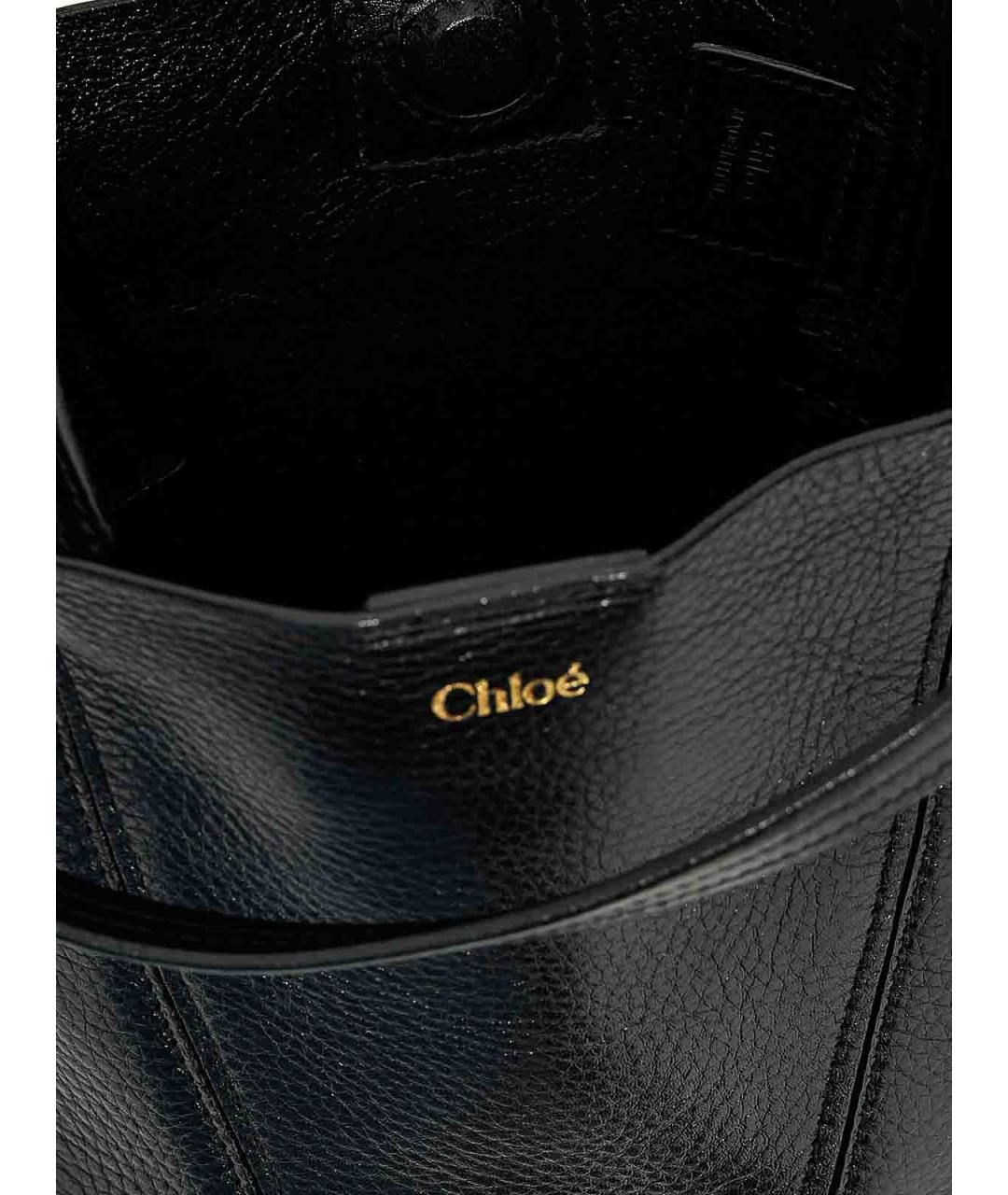CHLOE Черная кожаная сумка тоут, фото 4