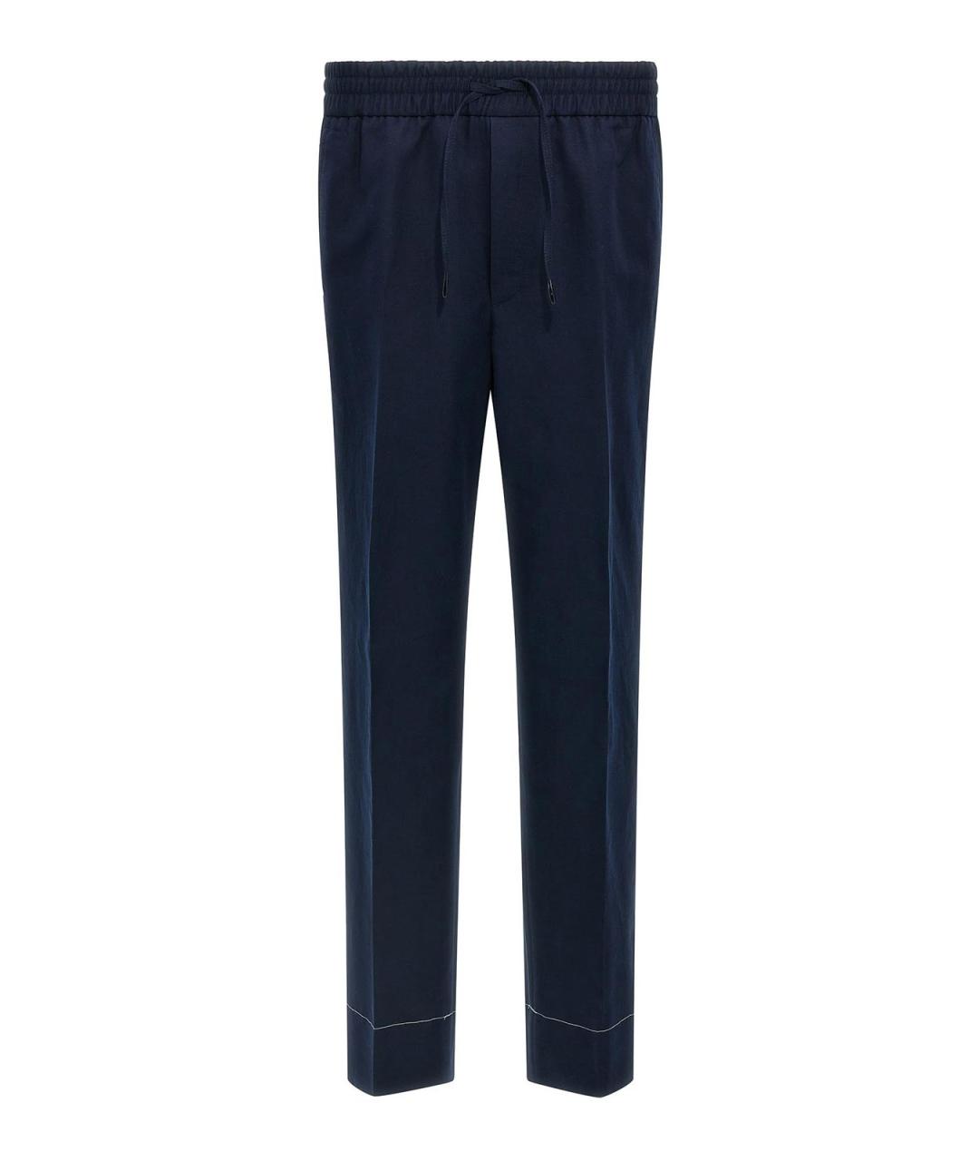 BRIONI Синие хлопковые повседневные брюки, фото 1