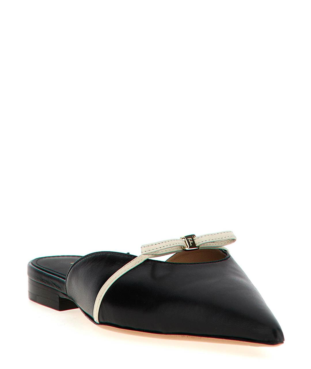 FERRAGAMO Черные кожаные мюли, фото 2
