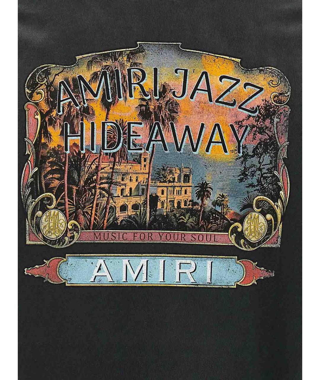 AMIRI Черная хлопковая футболка, фото 4