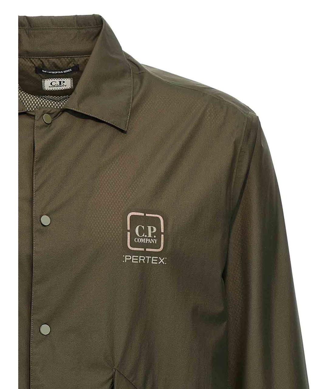 CP COMPANY Зеленая хлопко-полиэстеровая кэжуал рубашка, фото 3