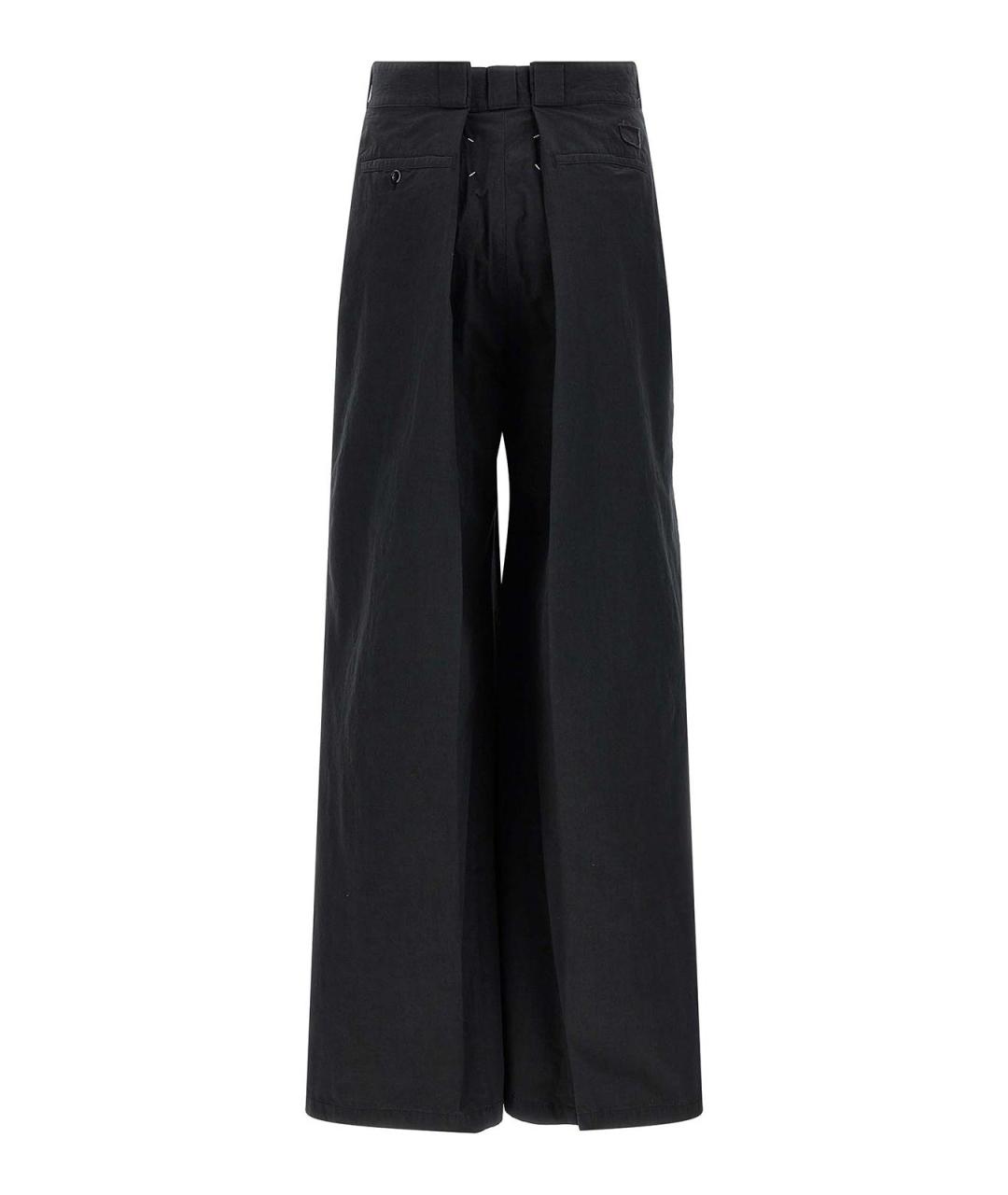 MAISON MARGIELA Черные хлопковые брюки широкие, фото 2