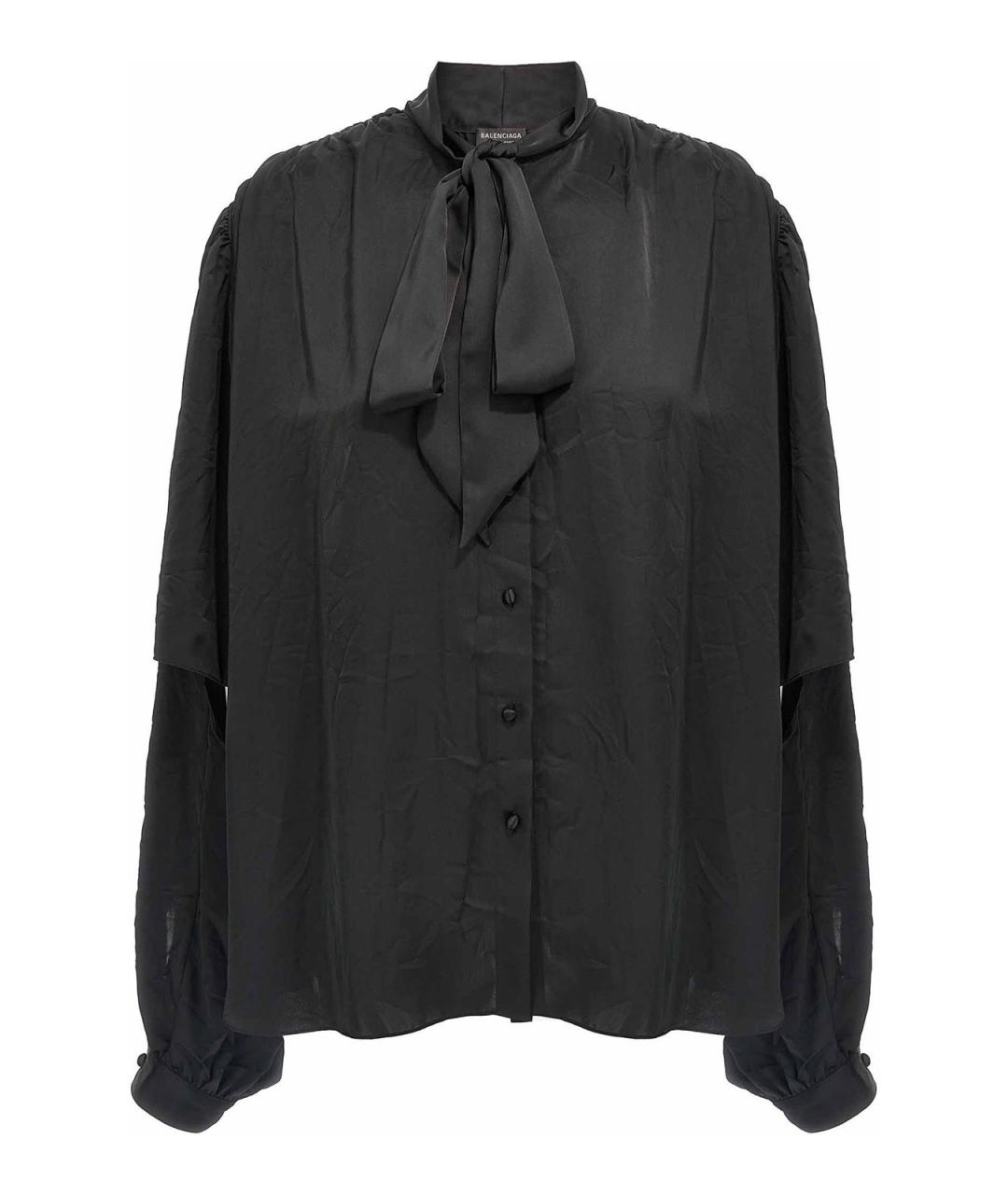 BALENCIAGA Черная полиэстеровая рубашка, фото 1
