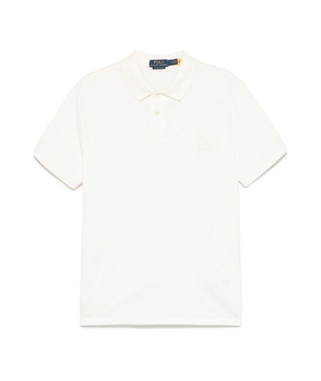 POLO RALPH LAUREN Бежевое хлопковое поло с коротким рукавом, фото 1