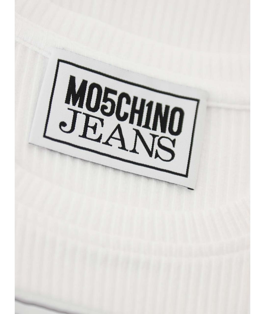 MOSCHINO JEANS Белая вискозная футболка, фото 4