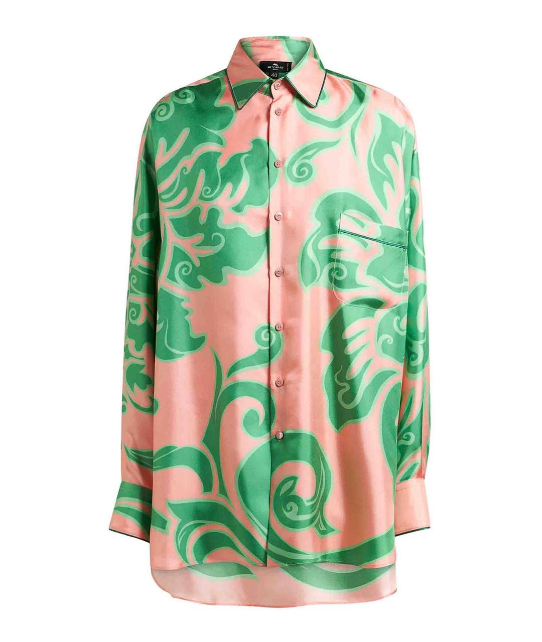 ETRO Розовая шелковая рубашка, фото 1