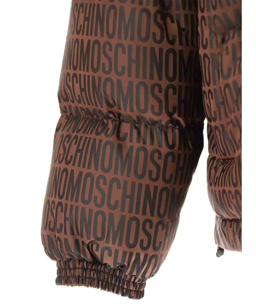 MOSCHINO Коричневая полиамидовая куртка, фото 3