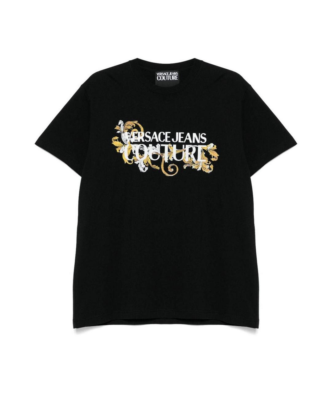 VERSACE JEANS COUTURE Черная хлопковая футболка, фото 1