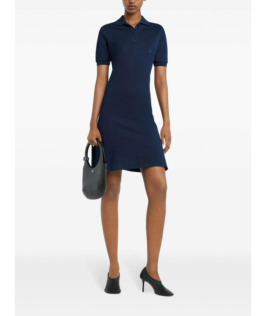 COURREGES Синее хлопковое повседневное платье, фото 3