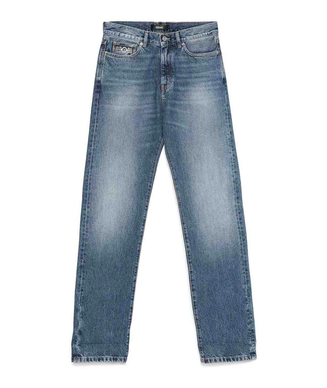 VERSACE Синие хлопковые джинсы, фото 1