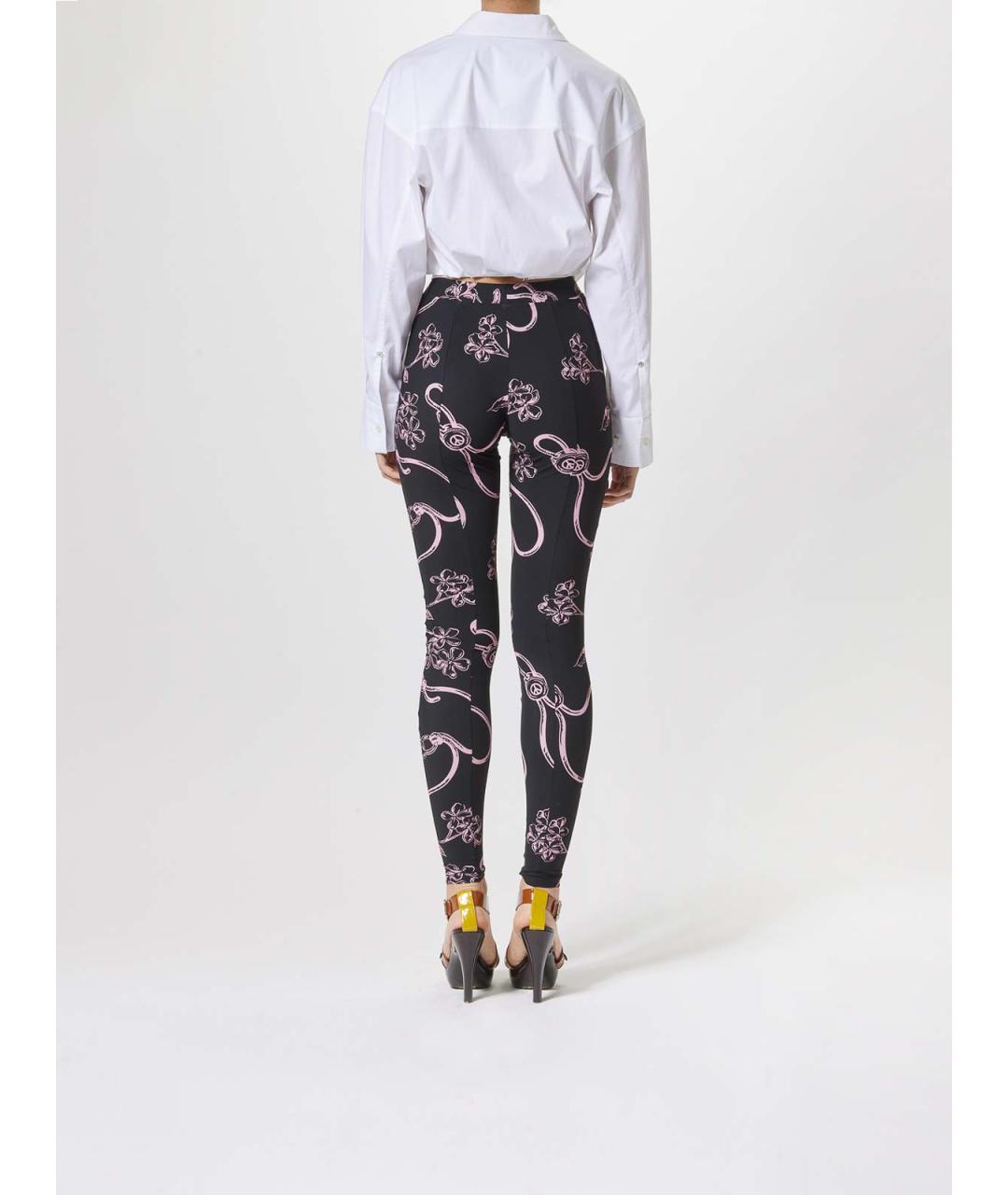MOSCHINO JEANS Черные синтетические леггинсы и велосипедки, фото 4