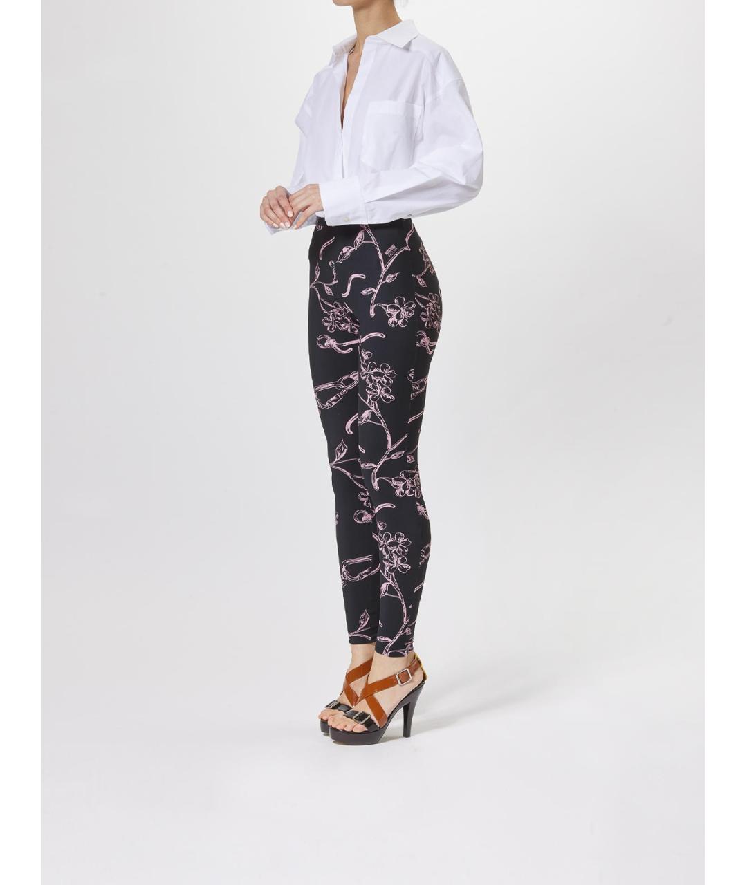 MOSCHINO JEANS Черные синтетические леггинсы и велосипедки, фото 3