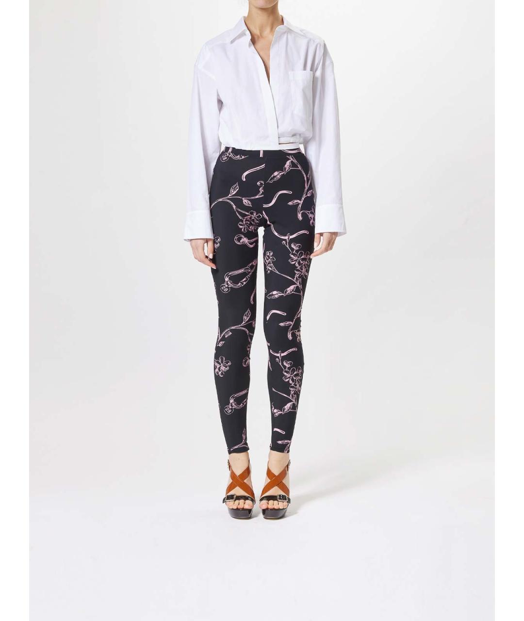 MOSCHINO JEANS Черные синтетические леггинсы и велосипедки, фото 2