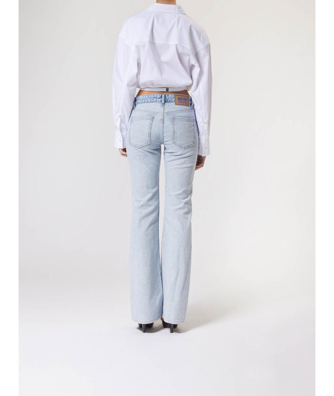 MOSCHINO JEANS Синие хлопко-полиэстеровые джинсы клеш, фото 4