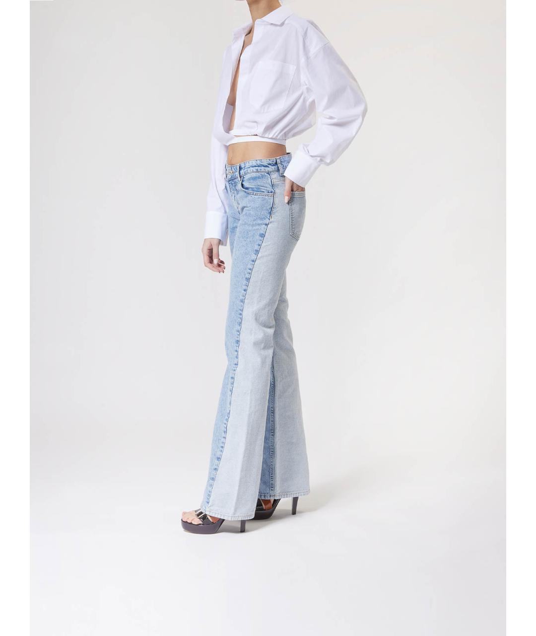 MOSCHINO JEANS Синие хлопко-полиэстеровые джинсы клеш, фото 3