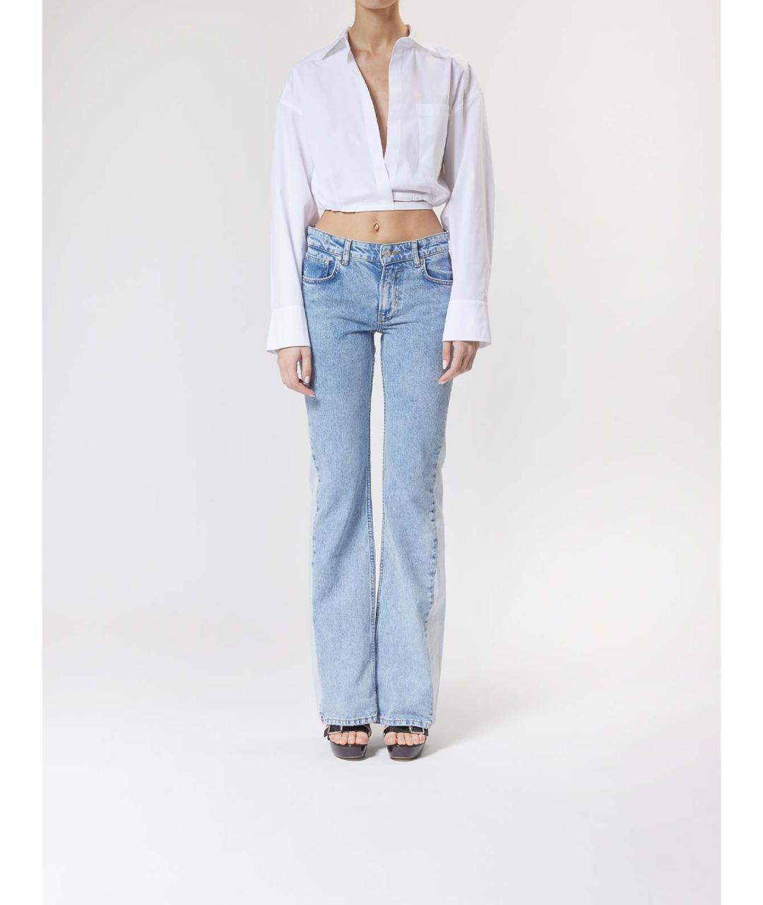 MOSCHINO JEANS Синие хлопко-полиэстеровые джинсы клеш, фото 2