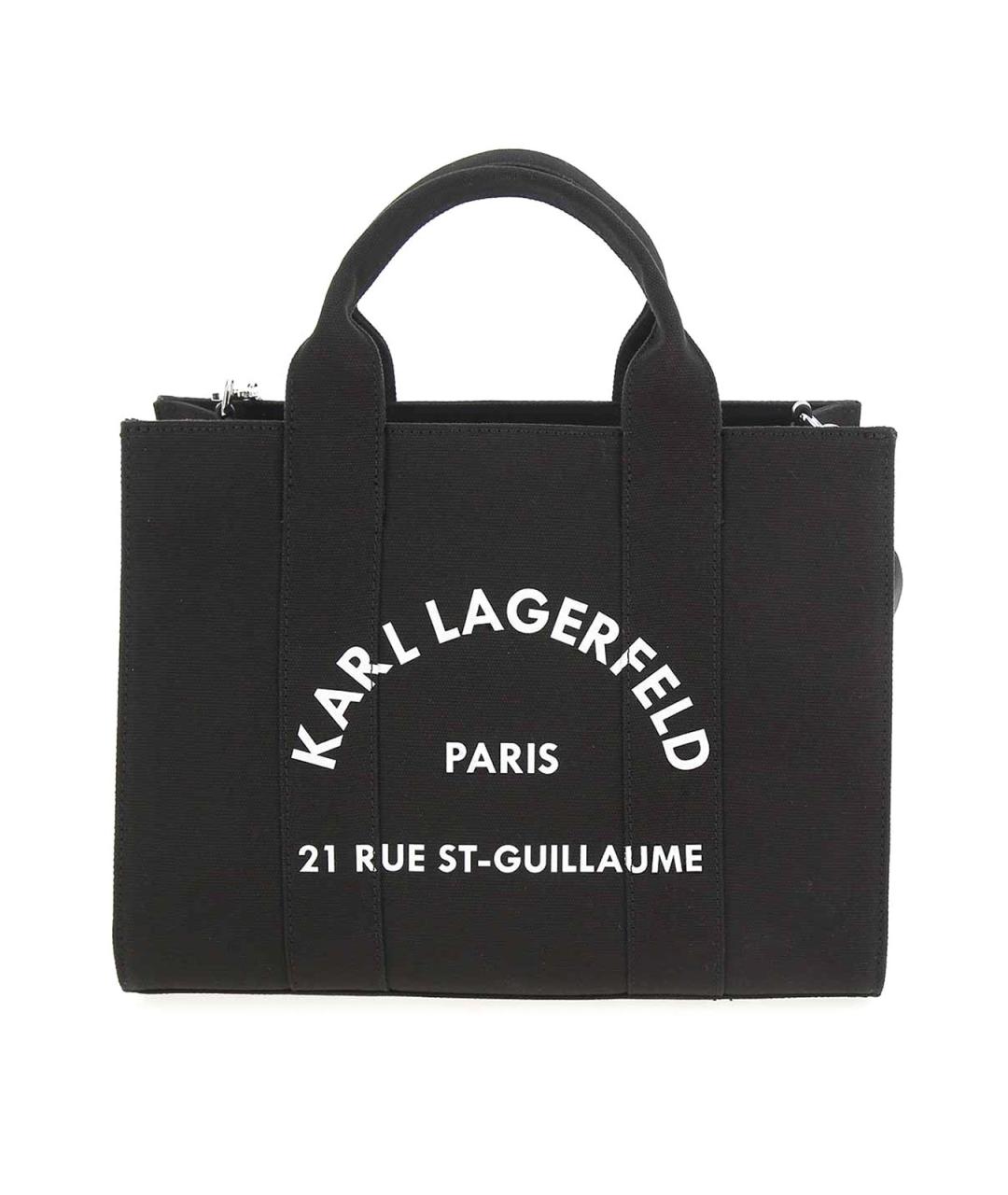 KARL LAGERFELD Черная хлопковая сумка тоут, фото 1
