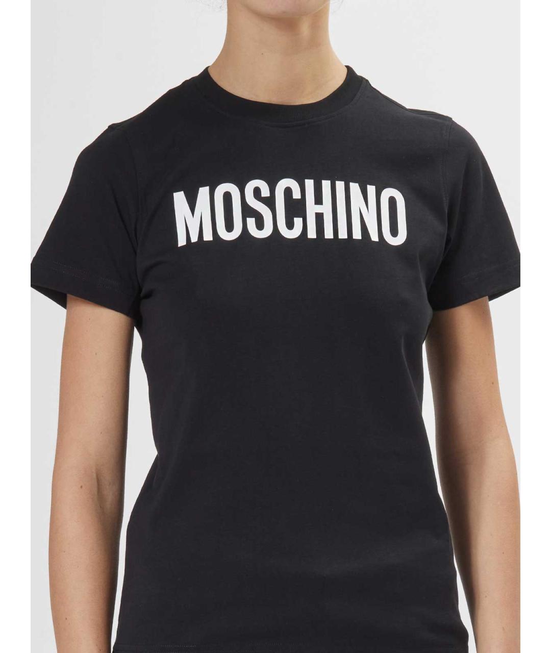 MOSCHINO Черная хлопковая футболка, фото 5