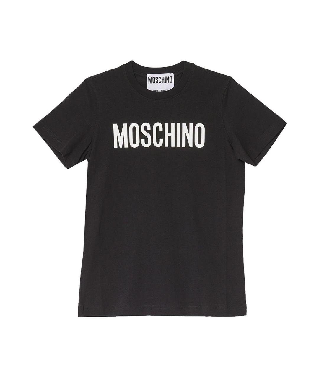 MOSCHINO Черная хлопковая футболка, фото 1