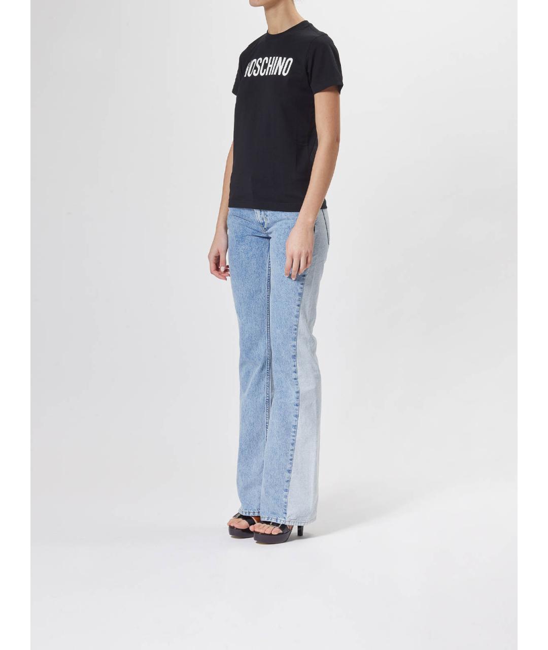 MOSCHINO Черная хлопковая футболка, фото 3