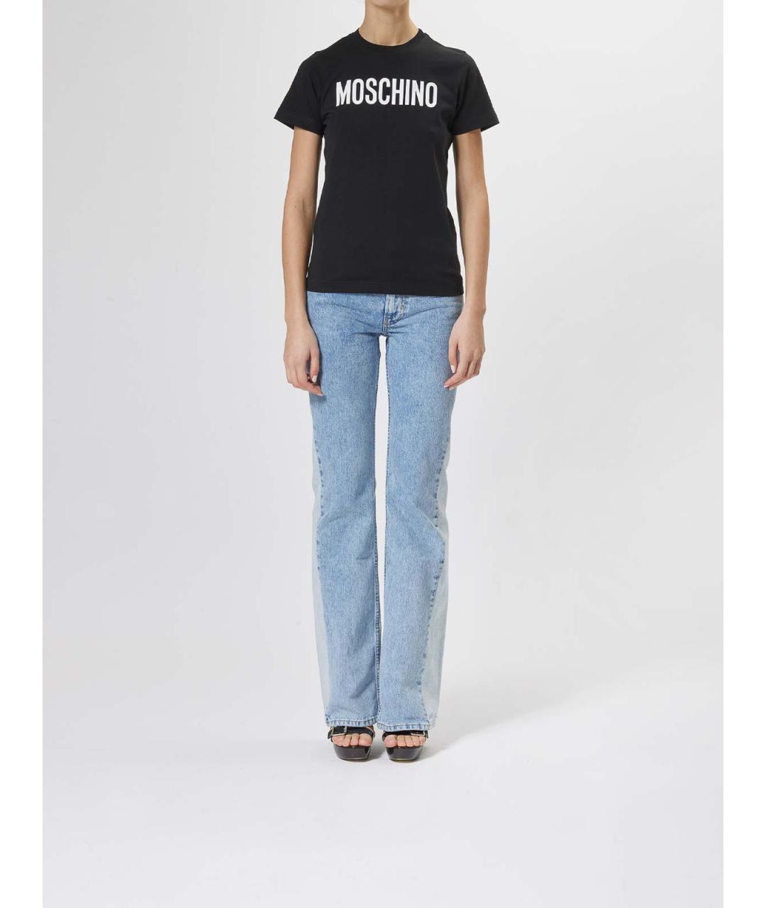 MOSCHINO Черная хлопковая футболка, фото 2
