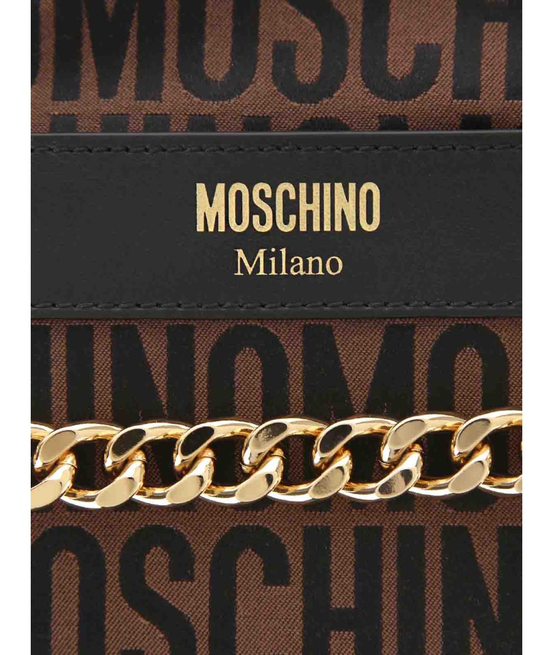 MOSCHINO Коричневая кожаная сумка через плечо, фото 5