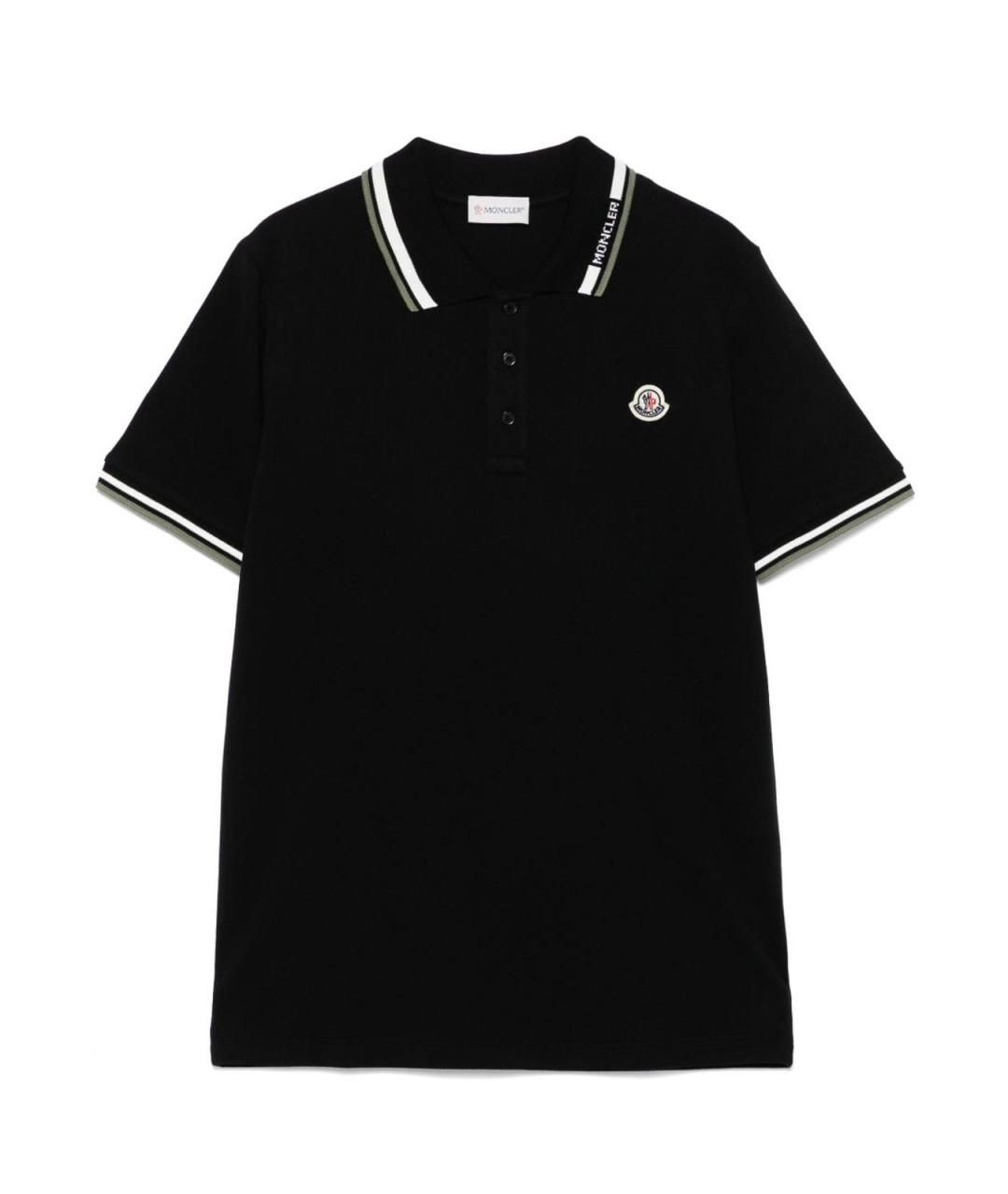 MONCLER Черная хлопковая детская футболка, фото 2