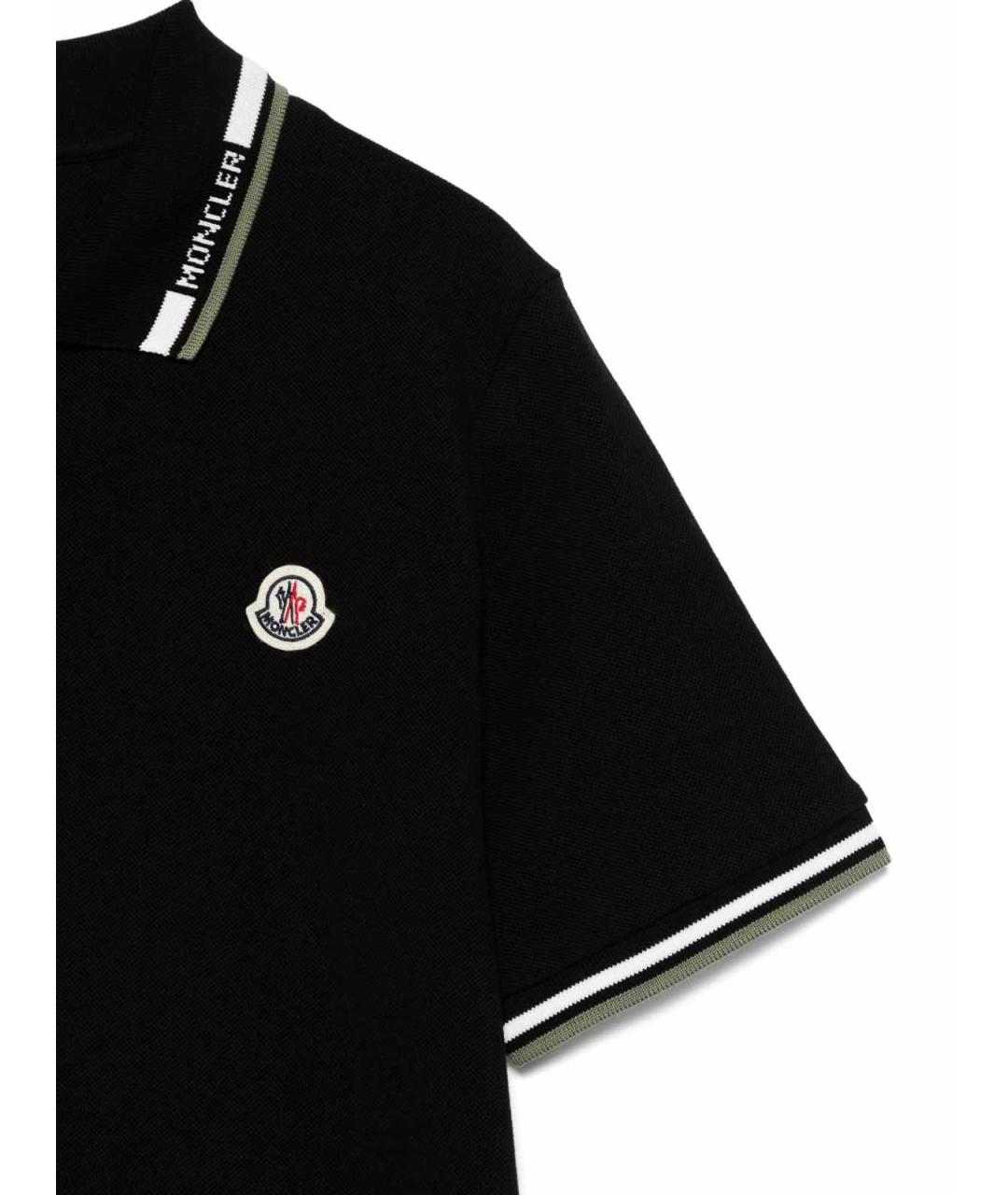 MONCLER Черная хлопковая детская футболка, фото 4