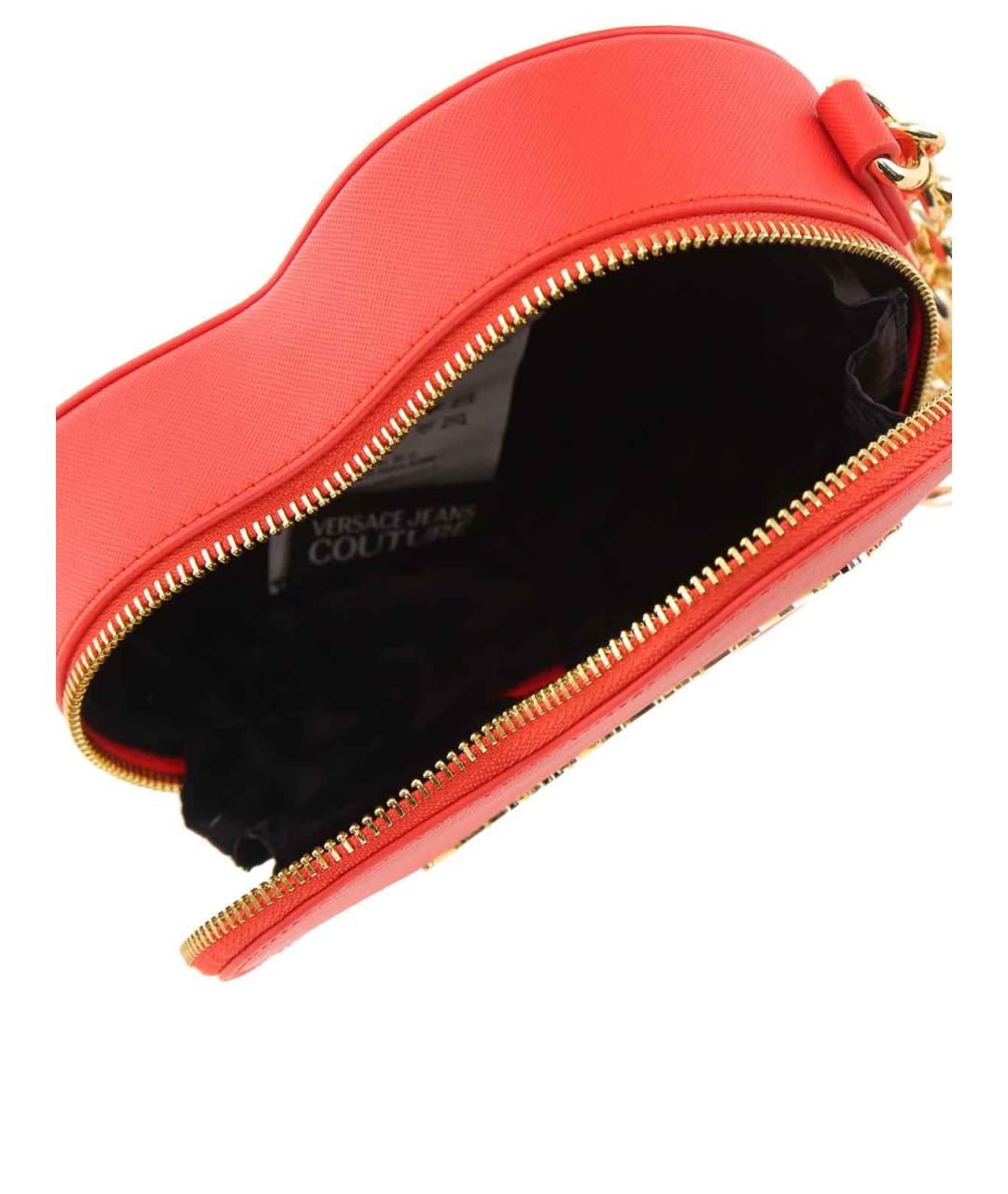 VERSACE JEANS COUTURE Красная кожаная сумка через плечо, фото 4