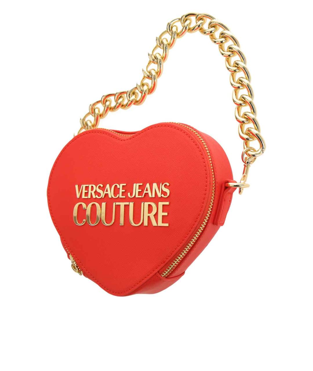 VERSACE JEANS COUTURE Красная кожаная сумка через плечо, фото 2