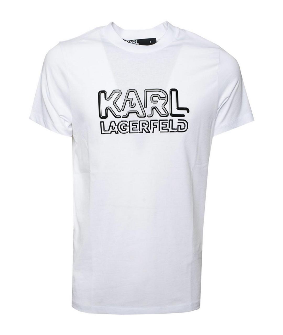 KARL LAGERFELD Белая хлопковая футболка, фото 1