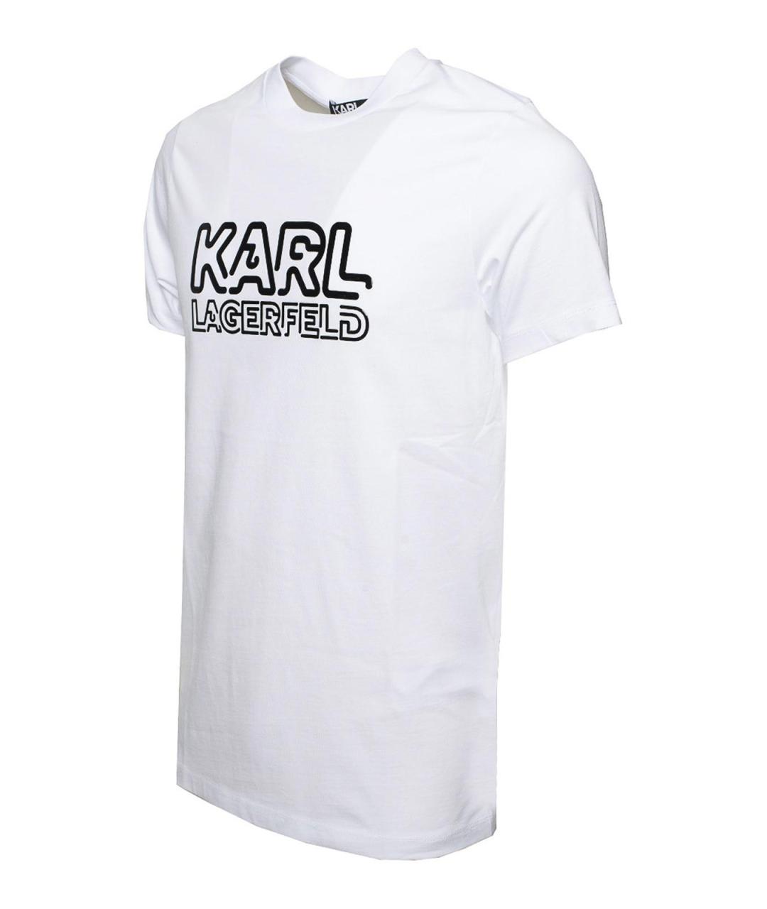 KARL LAGERFELD Белая хлопковая футболка, фото 2